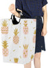 senya Pink Pineapple with Gold Glitter Large Storage Basket, Collapsible Organizer Bin with Handles
