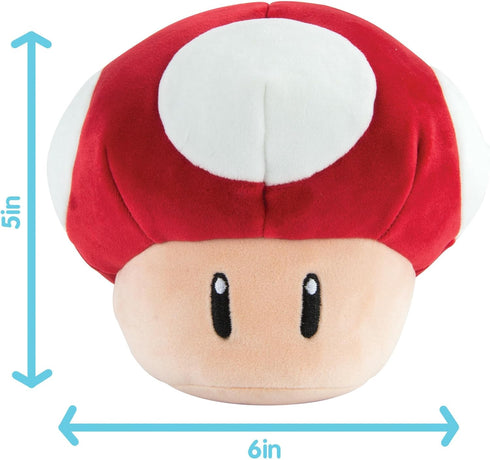Club Mocchi-Mocchi Mario Kart Plush, Red Mushroom Plushie, Squishy Mario Toys and Cute Stuffed Animals, 6 Inch