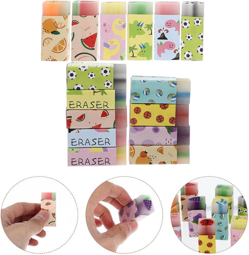 3Pcs Cute Fruit Erasers in Random Colors for Kids, Fun Food Pencil Erasers for School Supplies