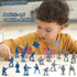 LovesTown 82PCS Civil War Soldier Toys, 40 Blue and 40 Gray Uniform Action Figures with Rideable Horses for Kids