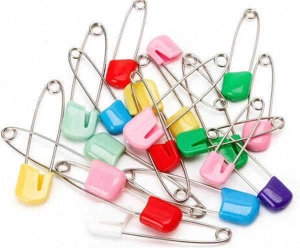 Essivox 20Pcs 2 Inch Safety Diaper Pins, Safety Locking Holder Colorful Safety Pins