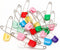 Essivox 20Pcs 2 Inch Safety Diaper Pins, Safety Locking Holder Colorful Safety Pins