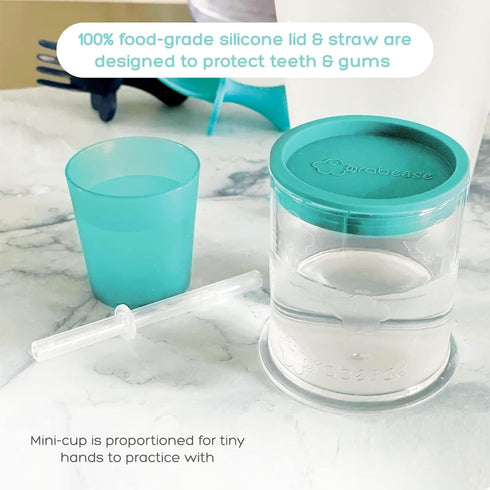 grabease Straw Cup for Baby Feeding, Toddler Sippy Cups, BPA-Free & Phthalate-Free, 4-oz, Teal