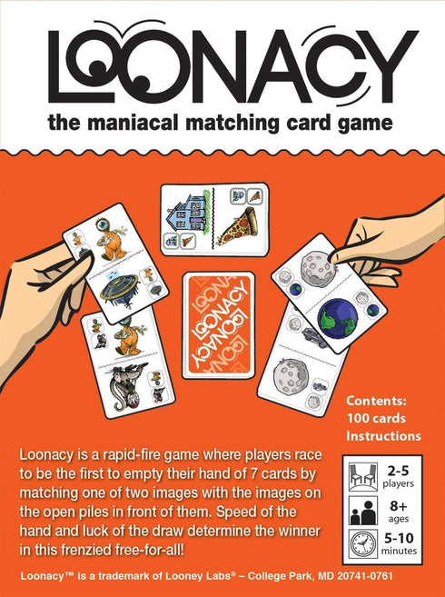 Loonacy Card Game, Maniacal Matching for 2-5 Players
