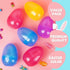 PNIOTAIN 6 6 Inch Pcs Large Easter Eggs Fillable, Colorful Jumbo Plastic Empty Egg Stand Upright for Easter Eggs Hunt