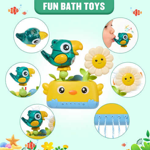 1-3 2-4 12-18 1+ Baby Bath Toys for Kids Ages | Fun & Easy Grip Mold Free Bath Toys Toddler | Bath Cups Spoon Watering