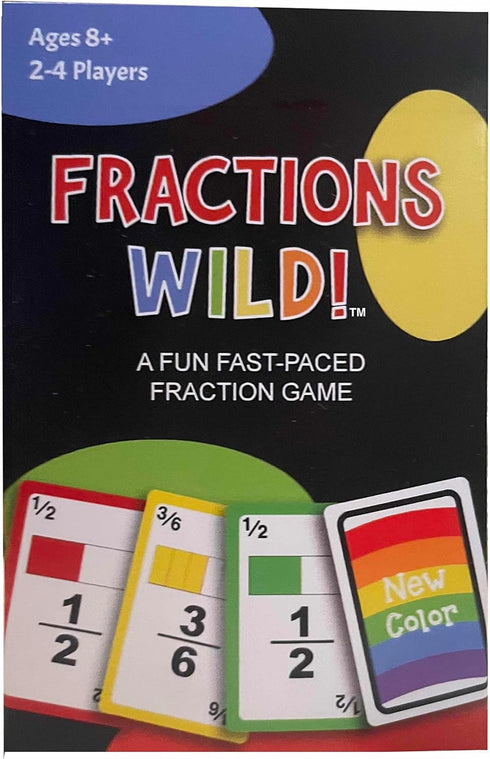 Fractions Wild - Match Fraction Number or Color to Get Rid of All Your Cards! Easy Math Game for Grades 3-6