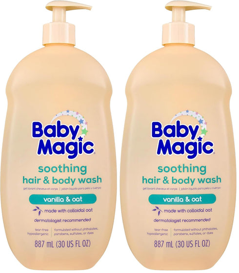Baby Magic Soothing Hair & Body Wash, Vanilla & Oat, 30 Fl