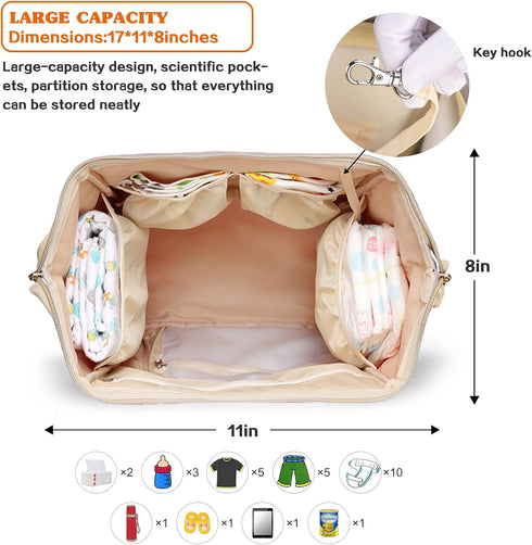 Backpack Backpack Diaper Bag for Mom & Dad, Multifunction Waterproof Baby Changing Bags, Large Nappy Bag