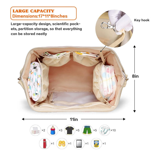 LIMHOO Backpack, Mermaid Diaper Bag Waterproof Baby Care Bag, Women Travel Baby Nappy Changing Bag