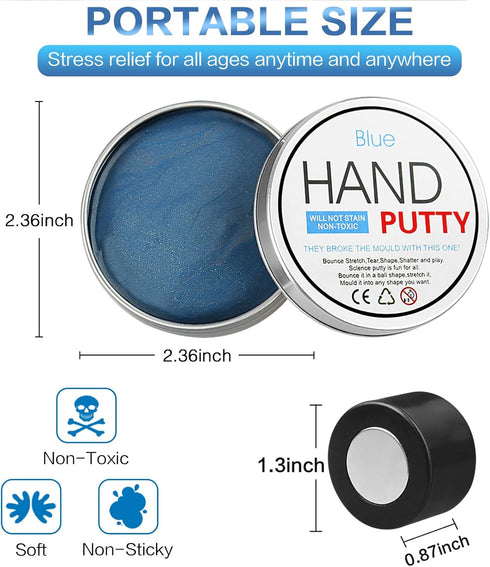 Blue Magnetic Slime Putty - Magic Hand Soft Putty with Bigger Magnet for Stress Relief