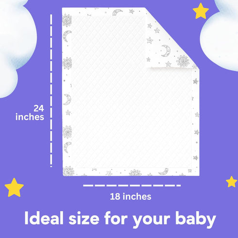 (60 Pack, Eli with Love Disposable Baby Changing Pads - Soft, Waterproof & Leakproof Liners Absorbent Underpads - Large