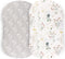 Pobibaby - 2 Pack Premium Bassinet Sheets for Standard Bassinets, Ultra-Soft Jersey Knit, Stylish Floral Pattern