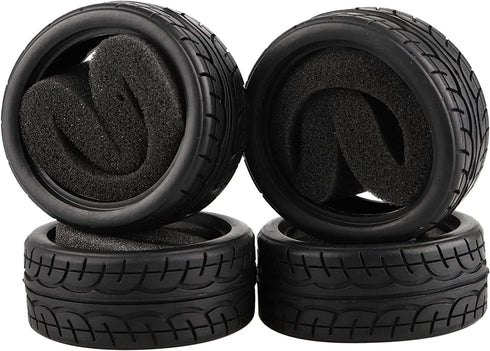 8pcs 1/10 on Road Soft Tires Tyres Fit for RC 1:10 Touring On Road Car Wheels Rim Black