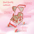 Double Doll Stroller for Baby Dolls, Floral Tandem Play Toy Stroller for 4-8 Year Old Girls
