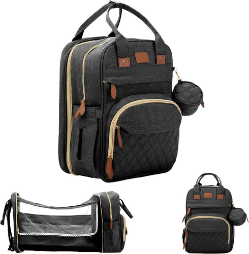 BosiBozi Backpack, Baby Diaper Bag Waterproof & Multi-Functional Baby Bag for Moms Dads, Travel Diaper Bag