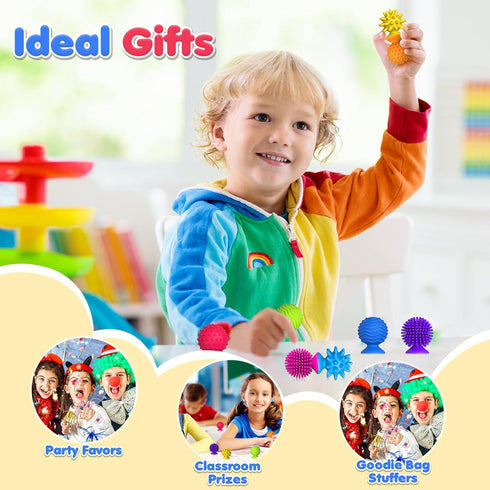 16 Pack Sensory Fidget Toys Kids Adults: Textured Suction Toy - Sensory Toys for Autism Kids Calming - Quiet Fidgets