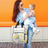 SUABO Backpack Baby Diaper Bag Yellow Purple Flower Clusters Large Bag Waterproof Travel Diaper Bags for Moms and Dads