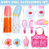 21 Pcs Baby Doll Accessories Baby Doll Diaper Bag Set with Accessories Include Diaper Disappearing Milk Bottles Pacifier Bib Baby Doll Feeding and Caring Set for Boys Girls Birthday Gifts