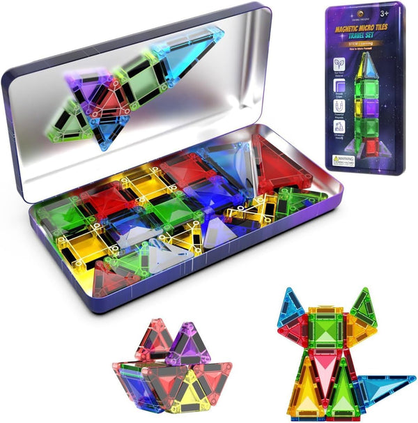 Desire Deluxe Micro Magnetic Tiles Building Blocks Toy - STEM Educational Travel