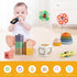6-12-18 1-2-3 VoMii Baby Toys Months, Montessori Toys for Babies Newborn Teether Sorting Stacking Blocks Spinner Toy