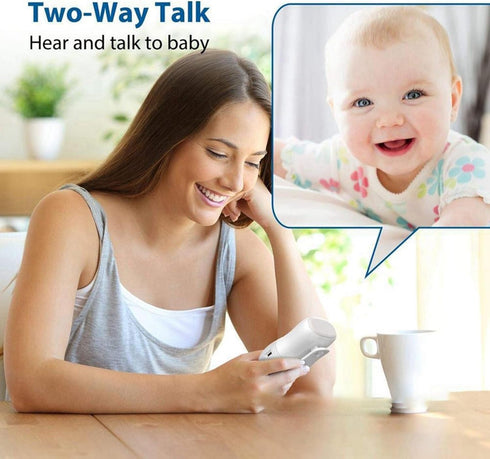 Kopinma 2-Way 2.4GHz Baby Audio Monitor Talk Baby Intercom Wireless Night Light Home Child Safety Device US-Plug Easy