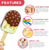 Wooden Ice Cream Toy Set for Kids, Toddler Pretend Play Food Ice Lolly Pops, Educational Gifts for Ages 3-6