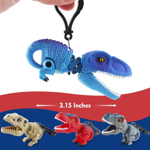 DINOBROS Surprise Eggs with Dinosaur Toys Inside, Mystery Eggs Toy with Dino Chomper Keychains for Birthday Favors