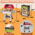 Playset 2-Layer Set,Indoor 3 4 5 6 7 8 Kids Grill Play Kitchen Toys, Kids BBQ Grill Kitchen with Smoke, Sound & Light