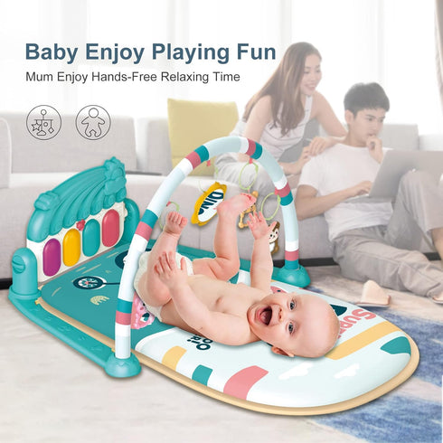 Tummy 5 0-12 dearlomum Baby Play Mat & Piano Time Gym, Infant Sensory Activity Playmat with Toys, Music & Lights