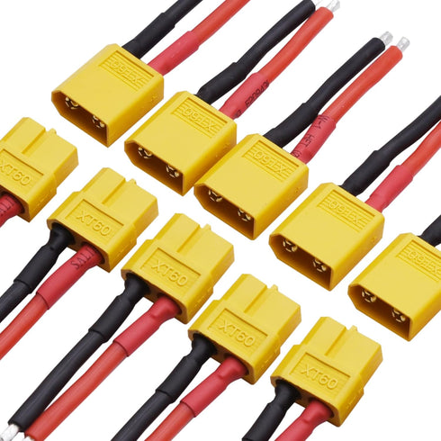 Blomiky XT60H 5 Pairs 14AWG Silicon Wire Extension Deans XT60 Plug Connector for RC Cars