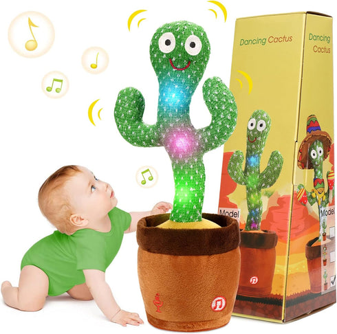 Dancing Cactus Toy - Talking Plush Toy that Sings and Mimics What You Say, Interactive Toy for Kids