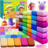 Ixiaoyoo Air Dry Clay for Kids, 60 Colors Modeling Magic Clay, Safe