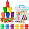 Bmag Counting Bears with Matching Sorting Cups, Pre-School Math Learning Games with Dices, STEM Educational Toy