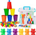 Bmag Counting Bears with Matching Sorting Cups, Pre-School Math Learning Games with Dices, STEM Educational Toy