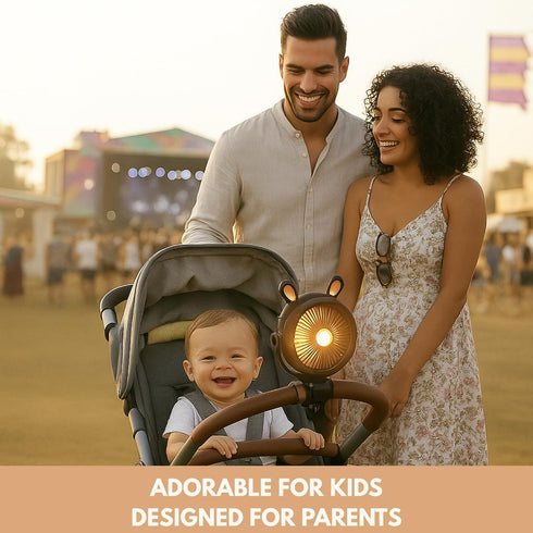 Generic 3 120 Stroller Fan for Baby with LED Light Portable Clip-On Fan with Flexible Tripod Legs, USB Rechargeable