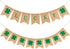 2 Pack St. Patrick's Day Shamrock Burlap Banner, Green Decor for Mantel Fireplace, Indoor Outdoor Party