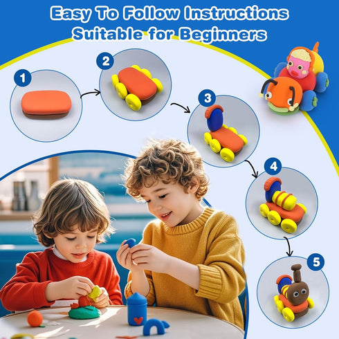 64 3 4 5 6 7 8+ Ixiaoyoo Air Dry Clay, Colors Modeling Clay for Kids, Creative DIY School Arts & Crafts Kit, Soft