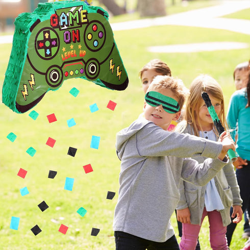 Spakon 113 Pcs Video Game Piñata Set - Birthday Party Supplies with Mini Notebooks, Pens, Keychains, and More