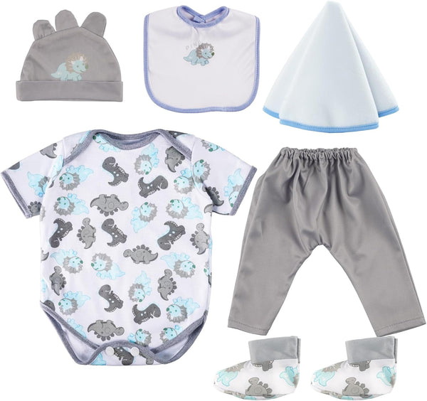 BABESIDE 6 Pcs Reborn Baby Doll Clothes for 17-22 Inch Dolls, Outfits with Hat for Newborn Boy & Girl