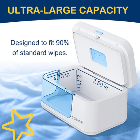 Baby Wipe Warmer and Dispenser Portable Heated Diaper Wipe Heater with Fast Heating, Large Capacity, and Anti-Dry Out