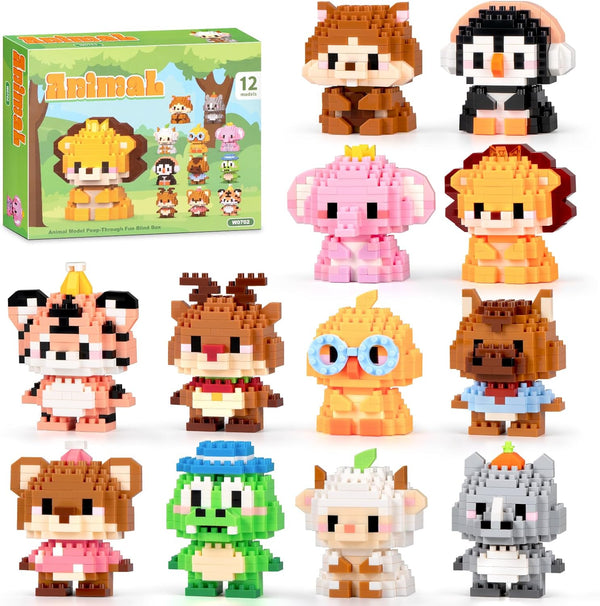 Party Favors Micro Animal Building Sets Easter 12 Pack Punch Box Surprise