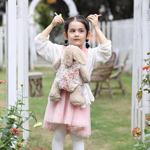 GAGAKU Stuffed Animals Carrier Baby Doll Accessories Holder American Girl Bitty Baby Doll Carrier for Toddler - Pink Wax Flowers