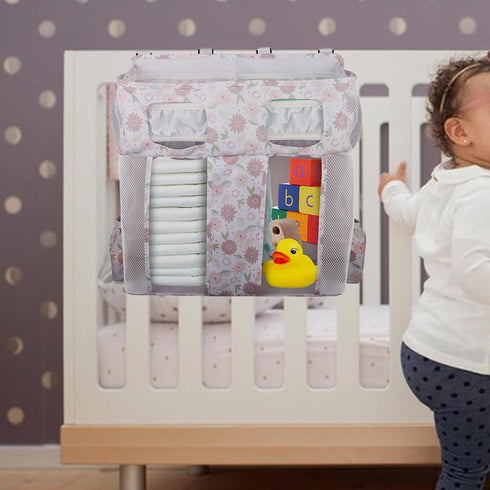 Generic Bedside Storage Organizer - Bedside Pockets Organizer For Cribs, Multi-Compartment Diapers Bag Large Capacity