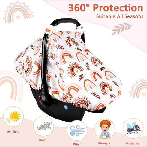 Ultra Soft Rainbow Car Seat Cover and Nursing Pillow Cover