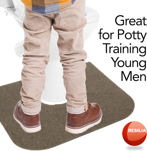 Commode 4 Pack, RESILIA Universal Rounded Potty Training Mats - Super-Absorbent Toilet Training Rug for Kids, Universal