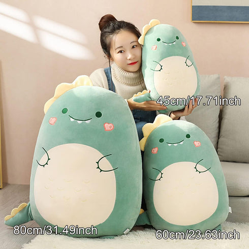 Cute Dinosaur Plush Hugging Pillow, Soft Stuffed Animal Throw Pillow, Cartoon Plushie Sleeping Pillow for Kids