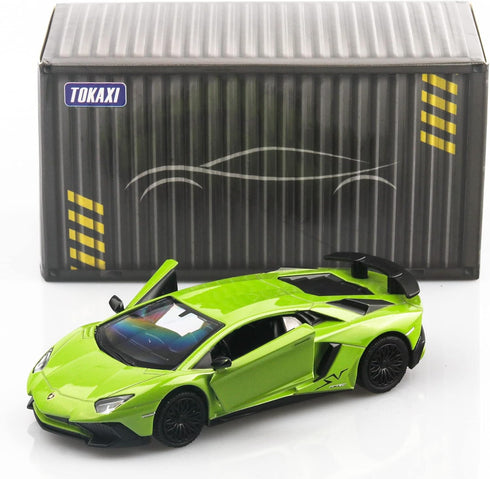 1/36 Scale Lamborghini Aventador LP750-4 SV Diecast Cars, Pull Back Vehicles, Cars Gifts for Boys Girls (Green)