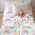 Summer 60x80 Colorful Beach Patchwork Baby Blankets for Girl Bright Seashells Girly Soft Flannel Nursery Bed Blanket