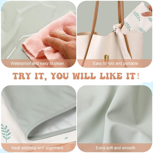 4 20" 28" 4 Geelin Pcs x Leather Baby Changing Pad Wipeable Changing Pad Portable Waterproof Diaper Mat for Travel Home